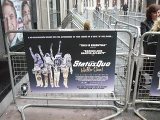 Advertising board on the red carpet