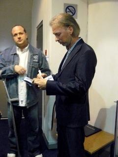 Matt signing an autograph