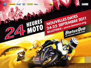 Flyer for Le Mans 24 Moto with Quo advert